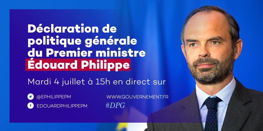 Déclaration de politique générale du Premier ministre, Edouard Philippe