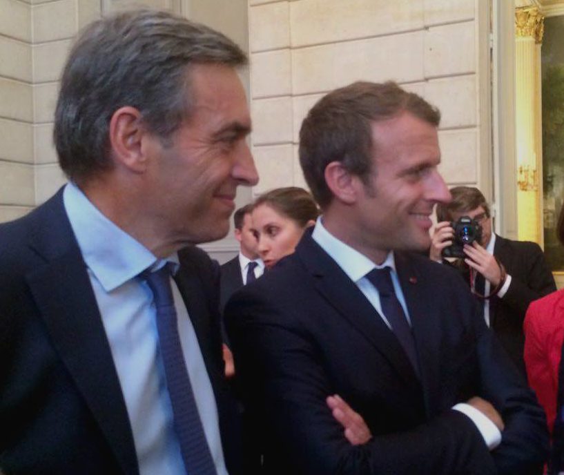 A l'Elysée en compagnie du président de la République, Emmanuel Macron